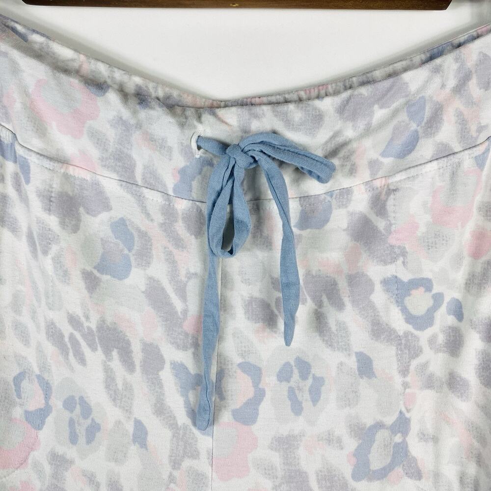 Soma Crop Pajama Pants Medium Ivory Leopard Cool Nights Drawstring - Picture 5 of 7